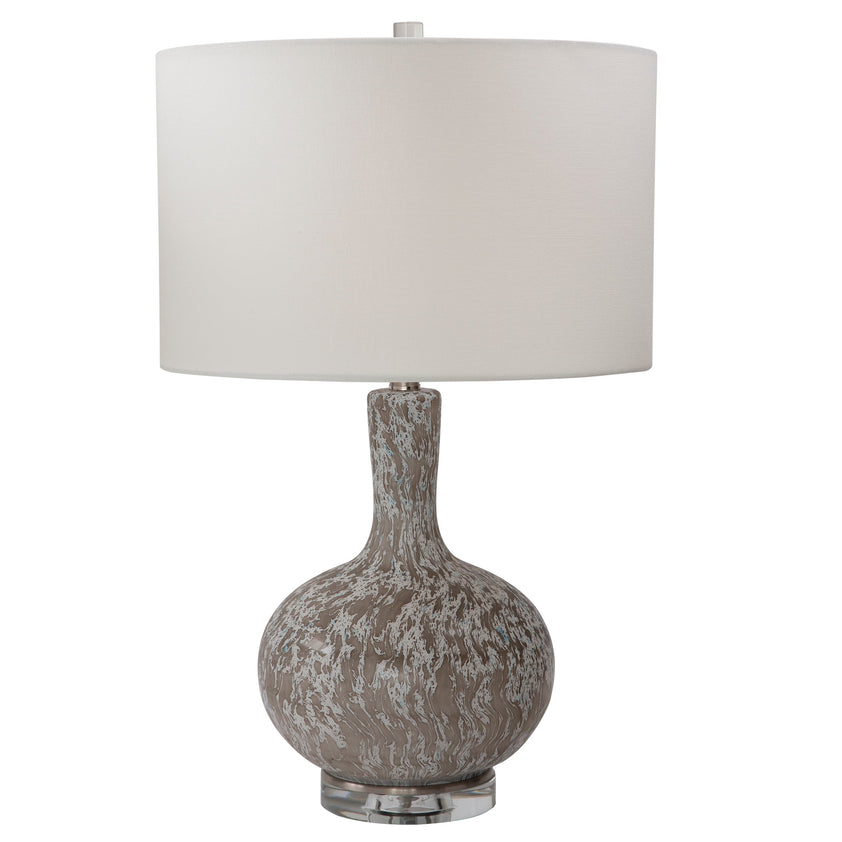 Turbulence Distressed White Table Lamp