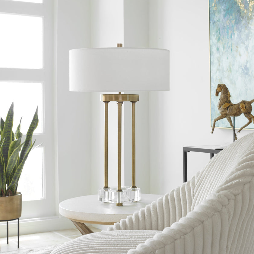 Pantheon Brass Rod Table Lamp