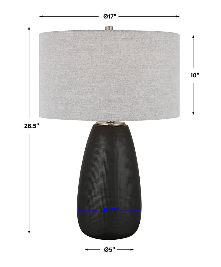 Twilight Satin Black Table Lamp