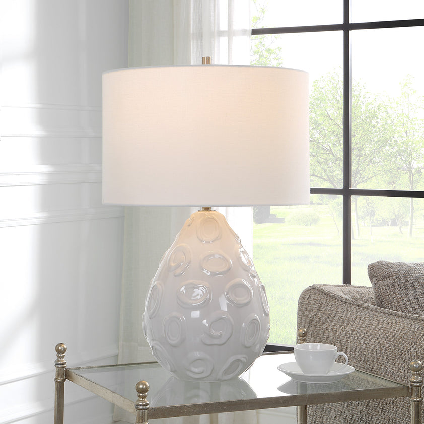 Loop White Glaze Table Lamp