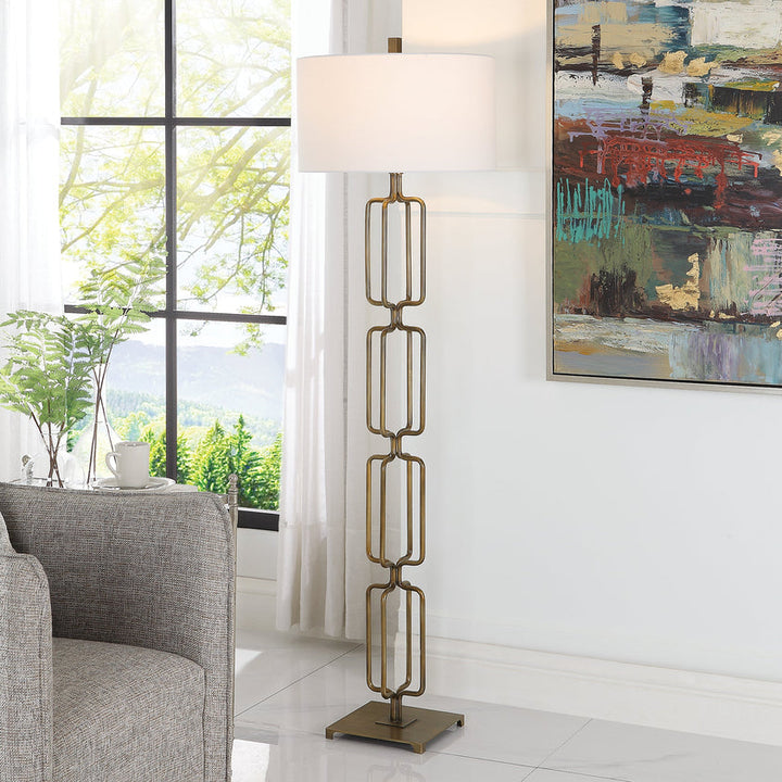 Link Brushed Gold Floor Lamp