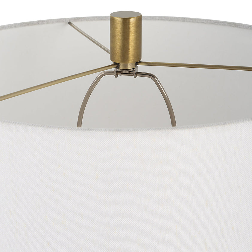 Adelia Ivory and Brass Table Lamp