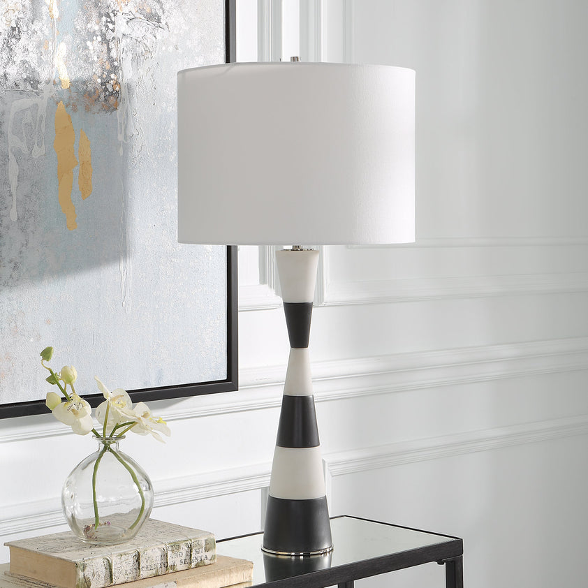 Bandeau Banded Stone Table Lamp