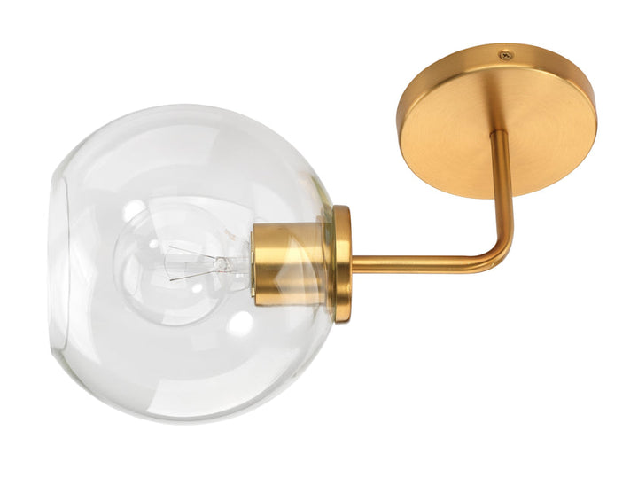 Reece Wall Sconce-Brass-Clear Glass