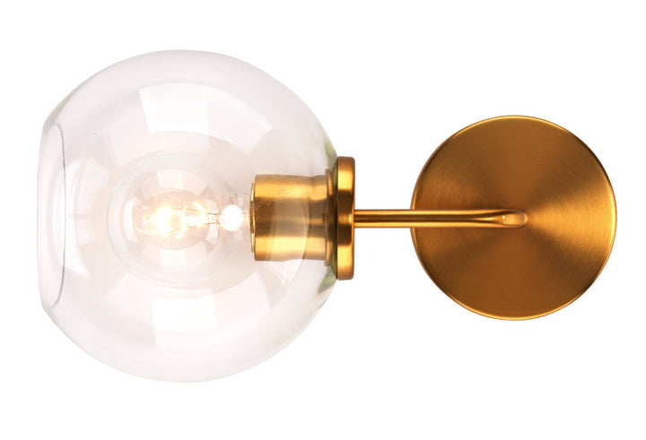 Reece Wall Sconce-Brass-Clear Glass