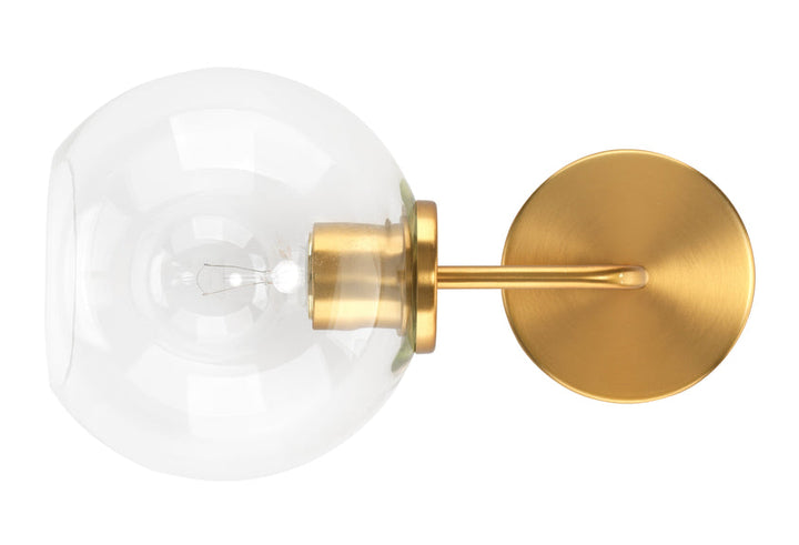 Reece Wall Sconce-Brass-Clear Glass