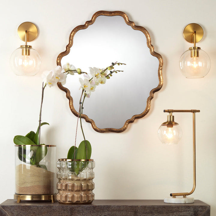 Reece Wall Sconce-Brass-Clear Glass