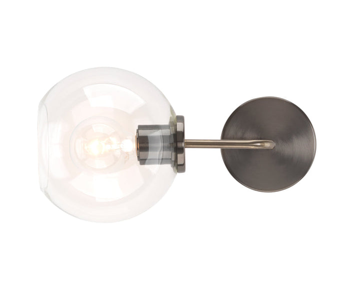 Reece Wall Sconce-Gunmetal-Clear Glass