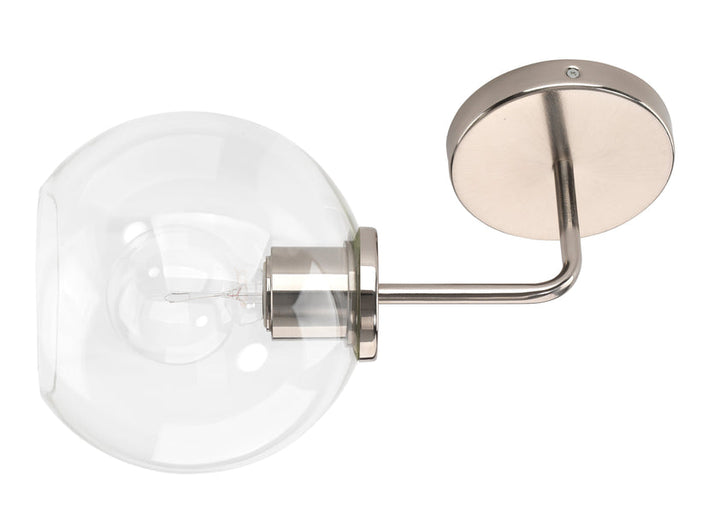 Reece Wall Sconce-Silver-Clear Glass