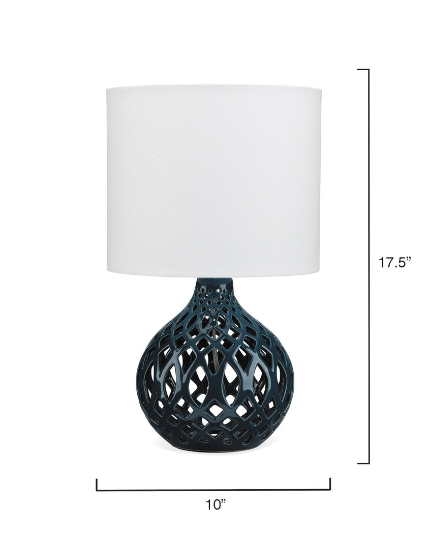 Fretwork Table Lamp-Navy Blue-LS9FRETNAV