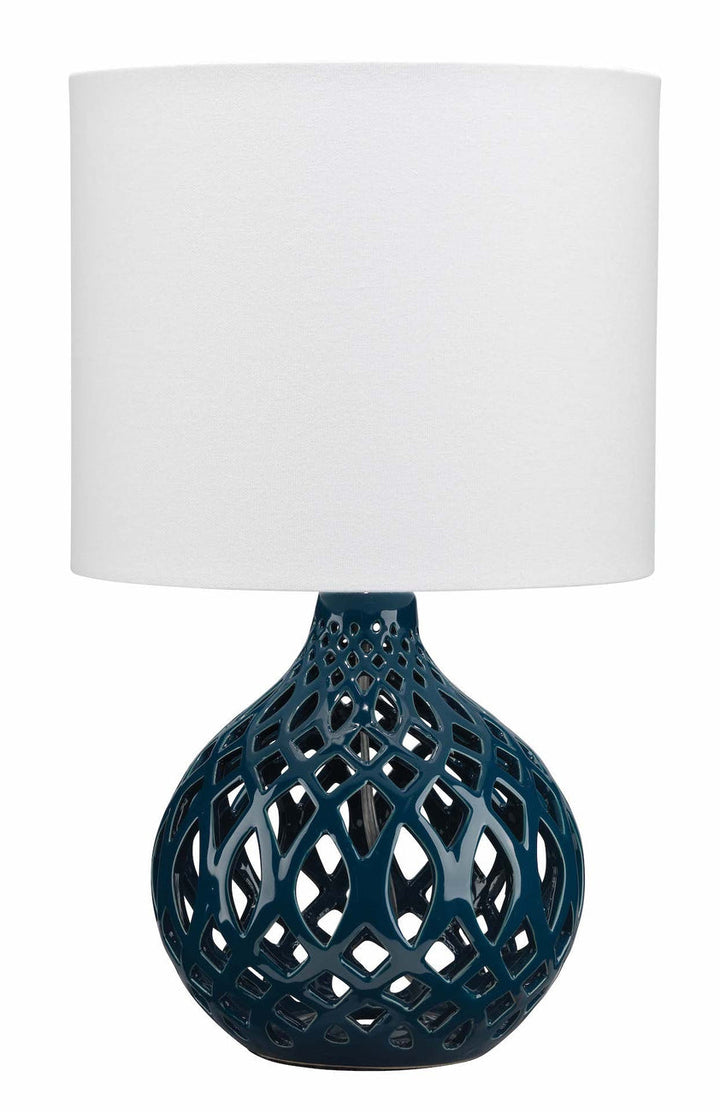 Fretwork Table Lamp-Navy Blue-LS9FRETNAV