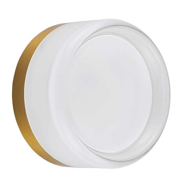 Dainolite 15W Wall Sconce Aged Brass with Clear & Frosted Acrylic Diffuser