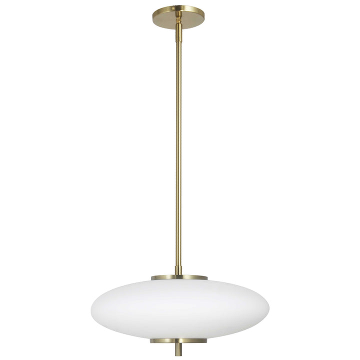 Dainolite 24W LED Maddie Pendant Aged Brass w/ White Glass