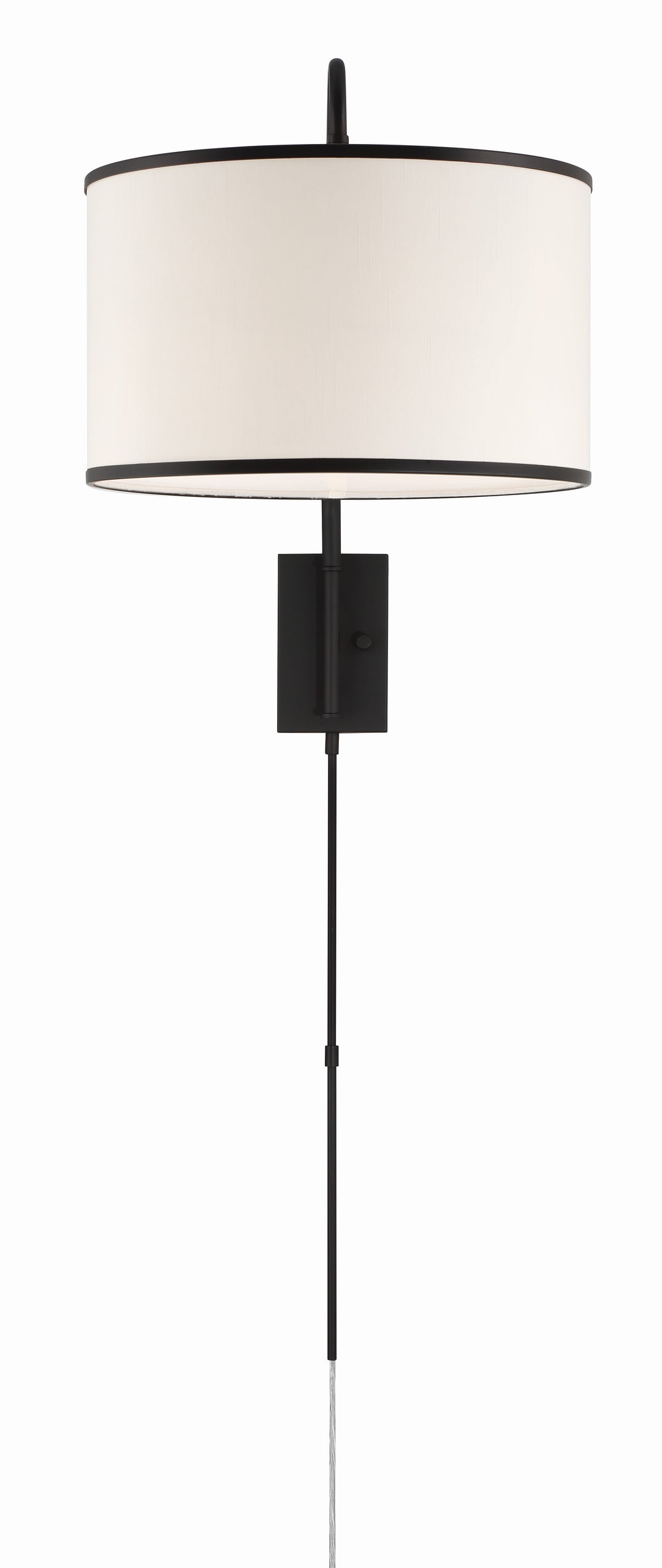 Crystorama Mallory 1 Light Matte Black Task Sconce