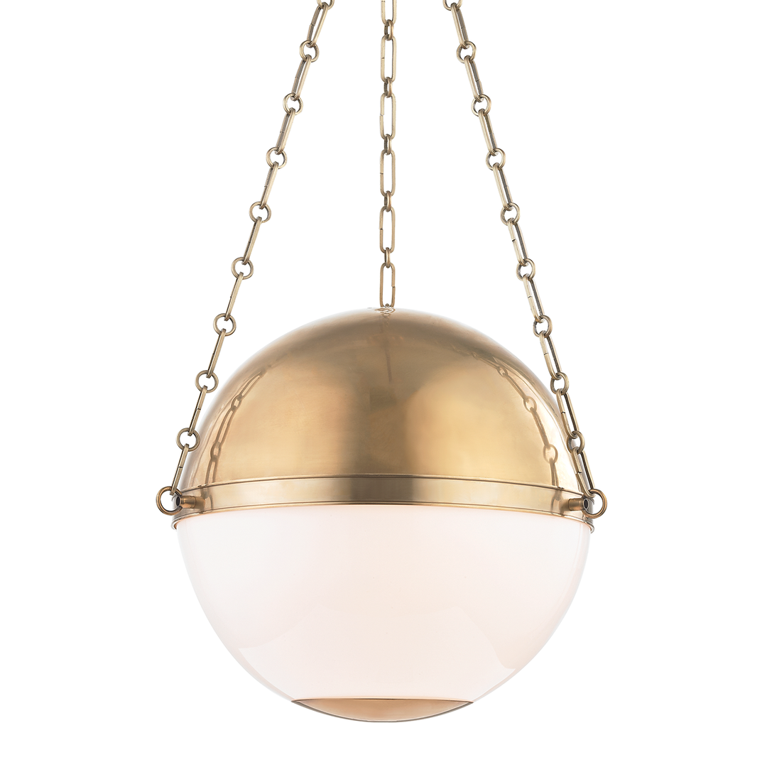 Sphere No.2 Pendant 17" - Aged Brass