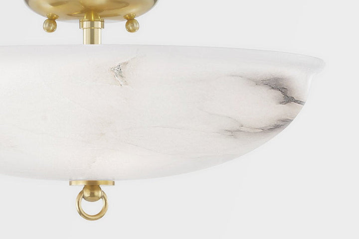 Somerset Semi Flush - Aged Brass