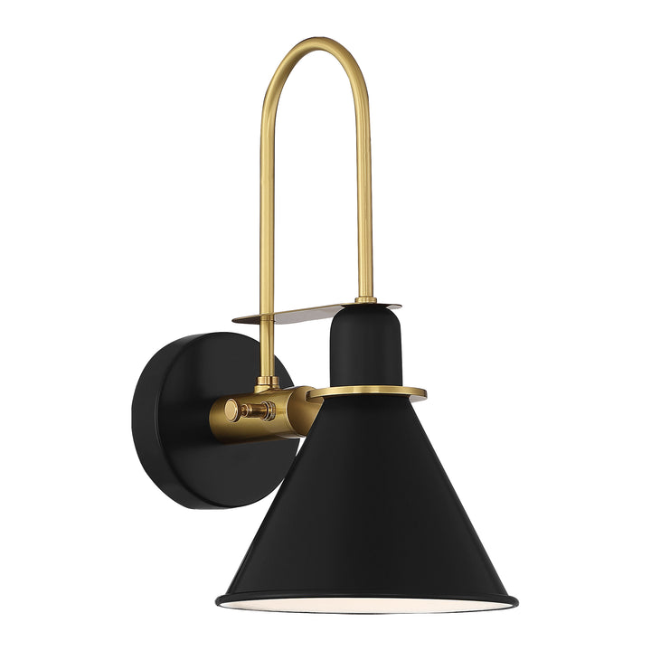 Crystorama Medford 1 Light Matte Black Sconce