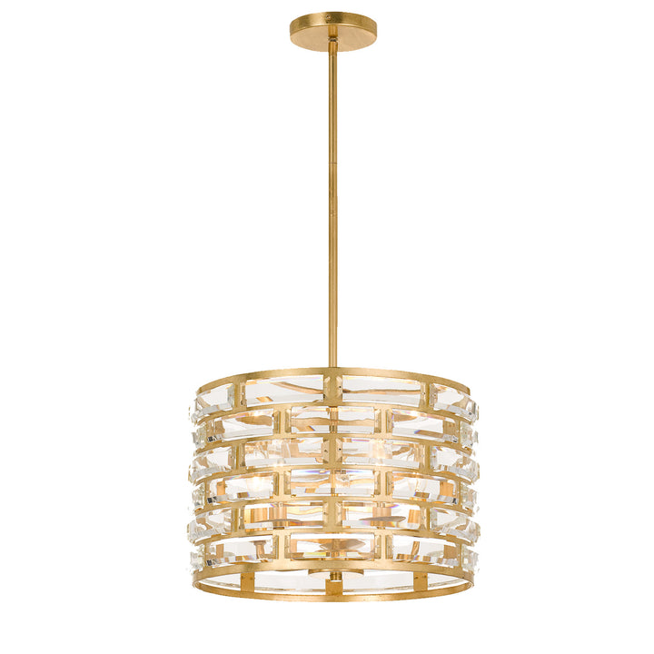 Crystorama Meridian 5 Light Antique Gold Semi Flush Mount