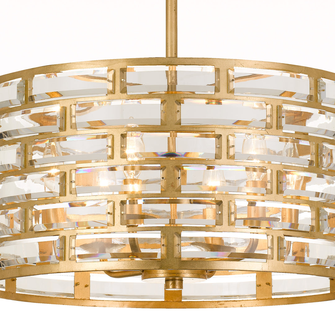 Crystorama Meridian 6 Light Antique Gold Chandelier