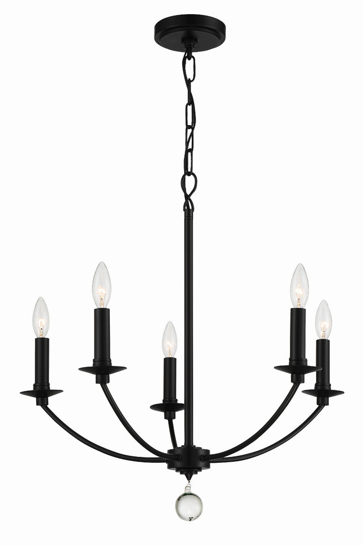 Crystorama Mila 5 Light Black Chandelier