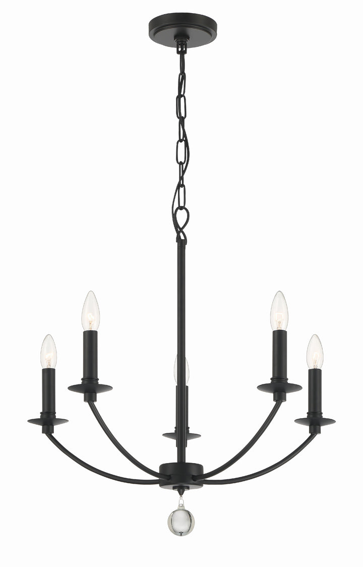 Crystorama Mila 5 Light Black Chandelier