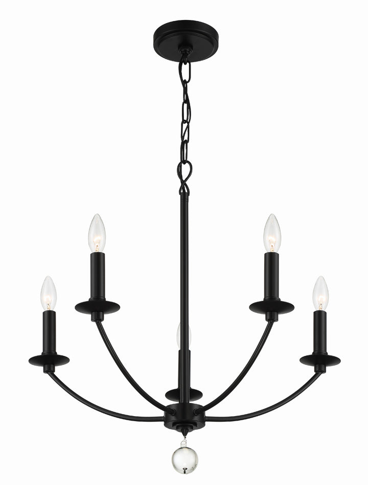 Crystorama Mila 5 Light Black Chandelier