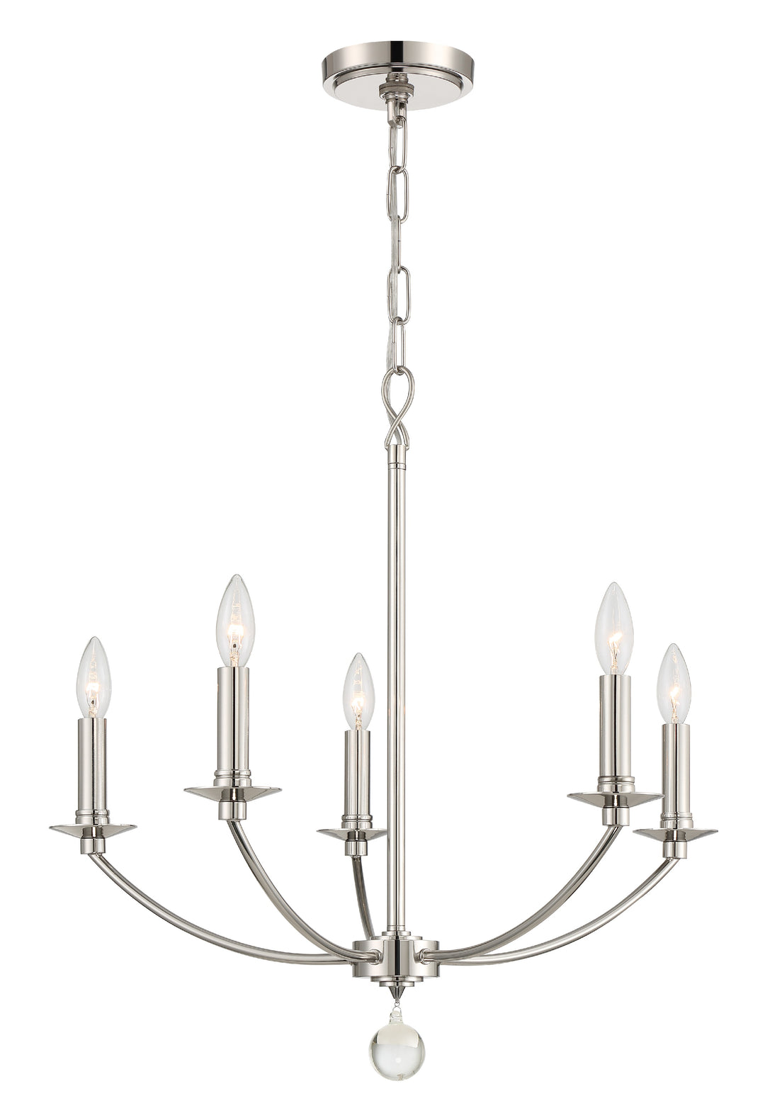 Crystorama Mila 5 Light Black Chandelier