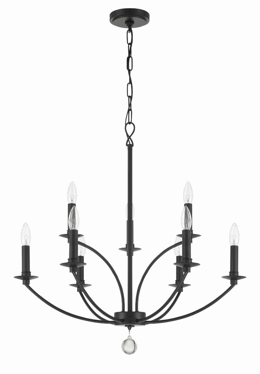 Crystorama Mila 9 Light Black Chandelier