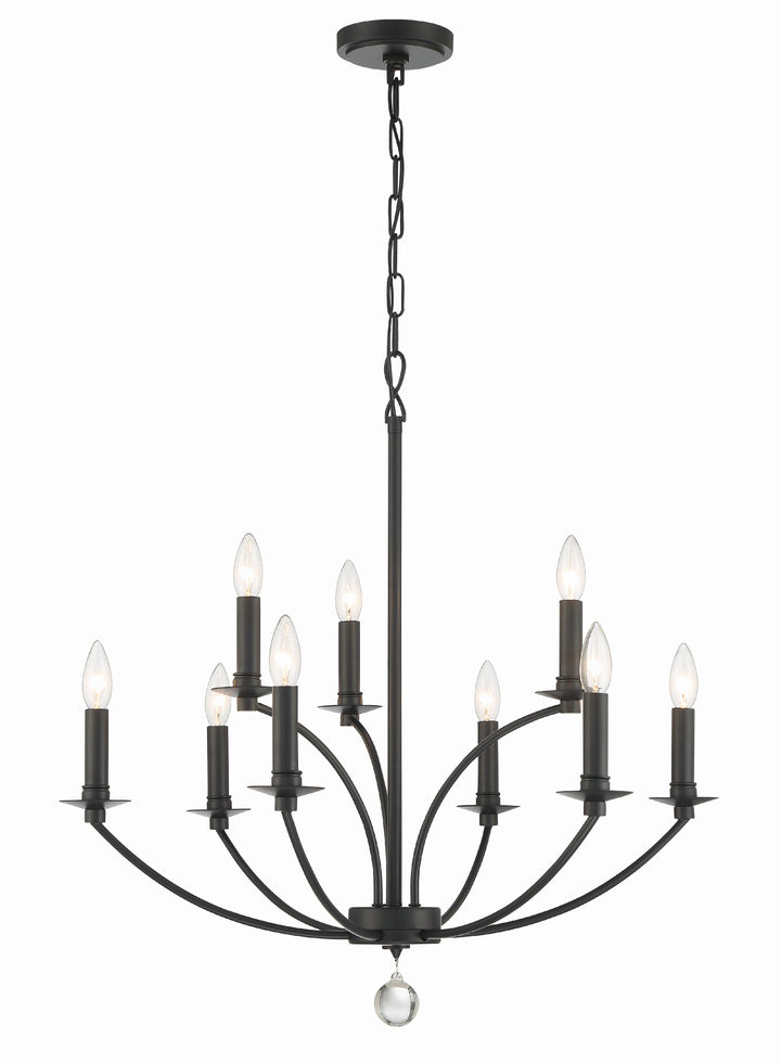 Crystorama Mila 9 Light Black Chandelier