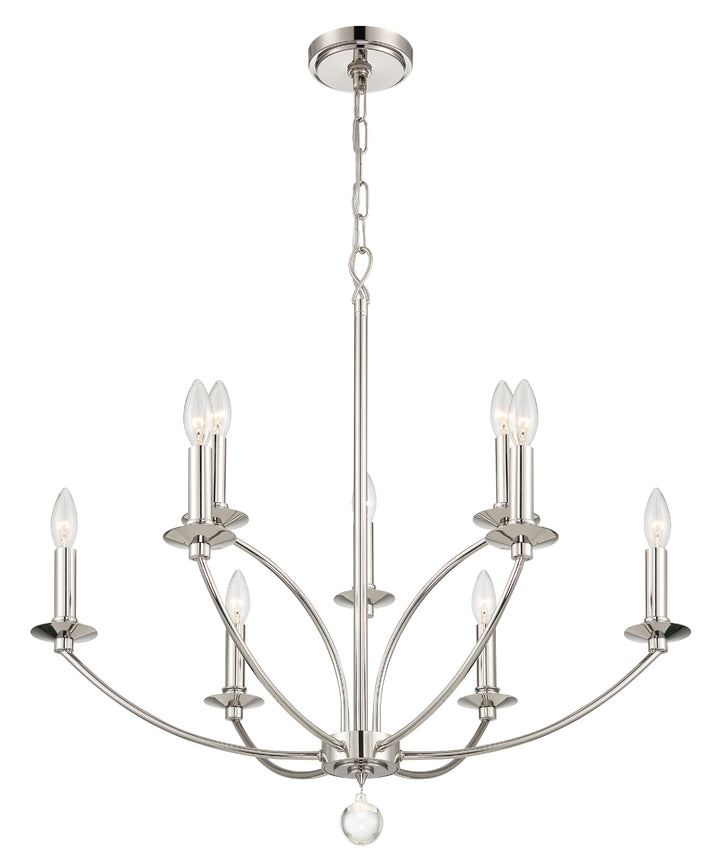 Crystorama Mila 9 Light Black Chandelier