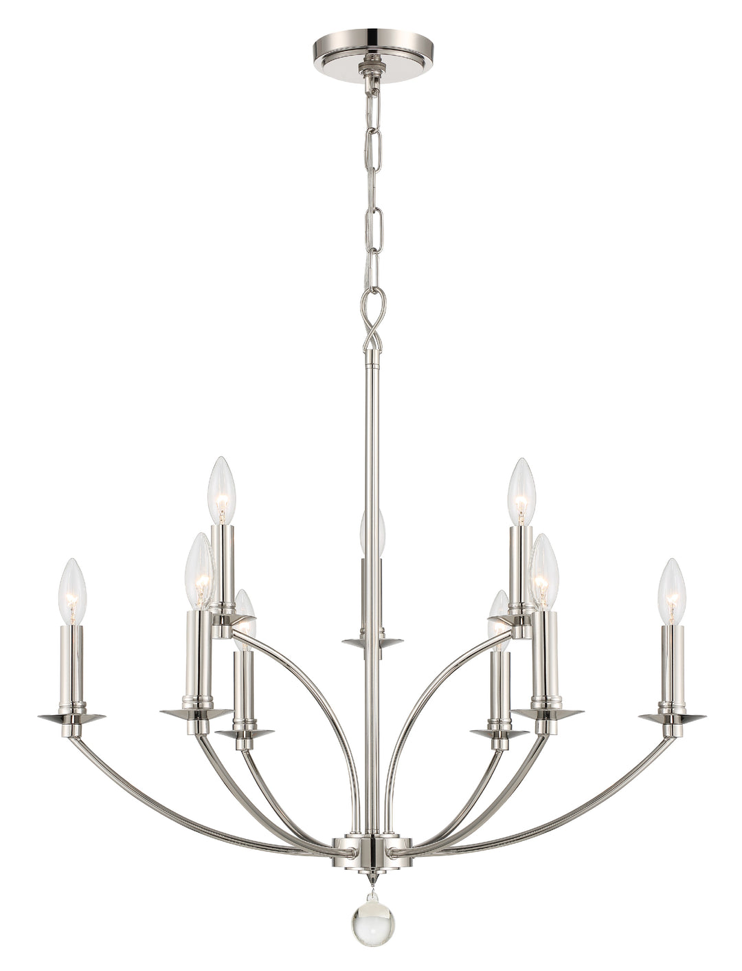 Crystorama Mila 9 Light Black Chandelier