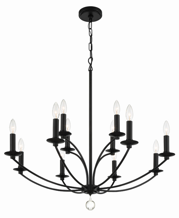 Crystorama Mila 12 Light Black Chandelier