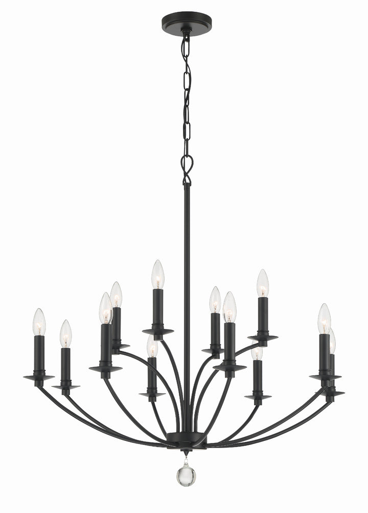 Crystorama Mila 12 Light Black Chandelier