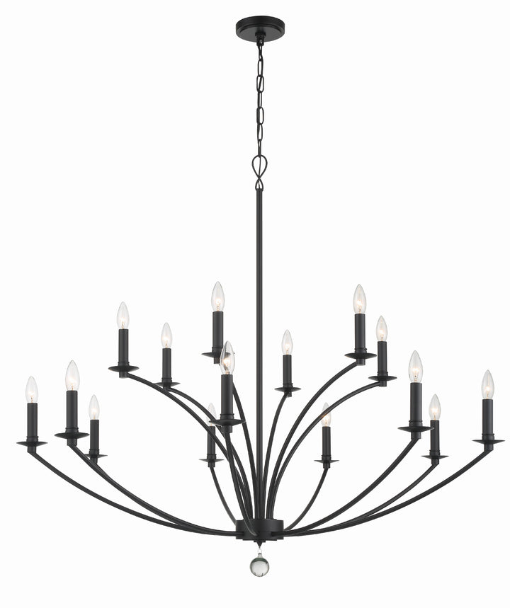 Crystorama Mila 15 Light Black Chandelier