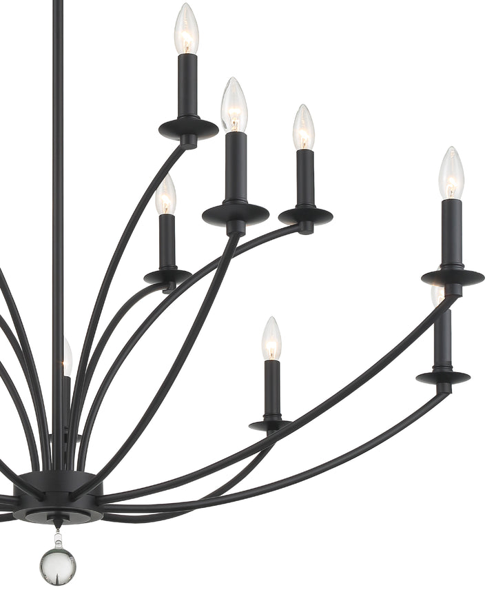 Crystorama Mila 15 Light Black Chandelier