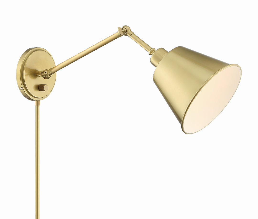 Crystorama Mitchell 1 Light Aged Brass Task Sconce