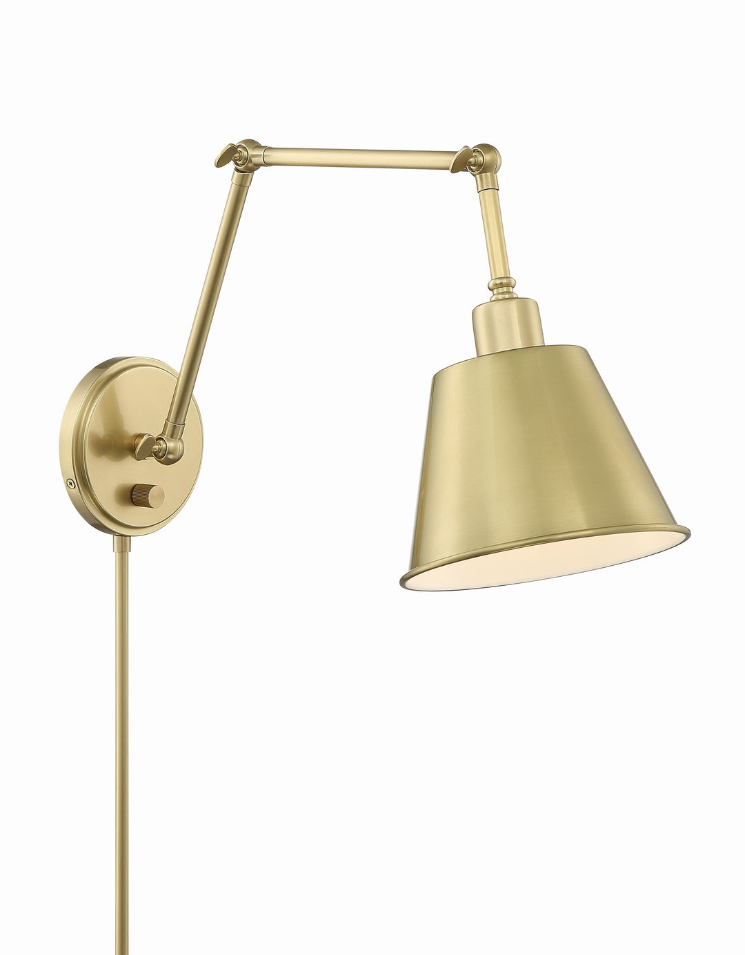 Crystorama Mitchell 1 Light Aged Brass Task Sconce