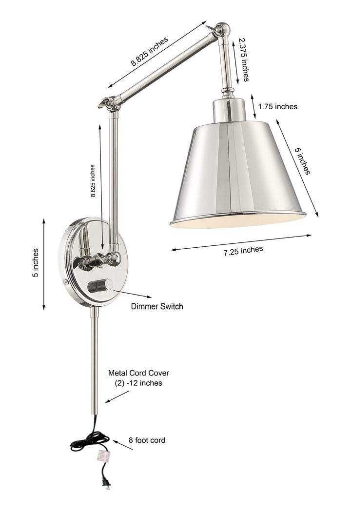 Crystorama Mitchell 1 Light Aged Brass Task Sconce