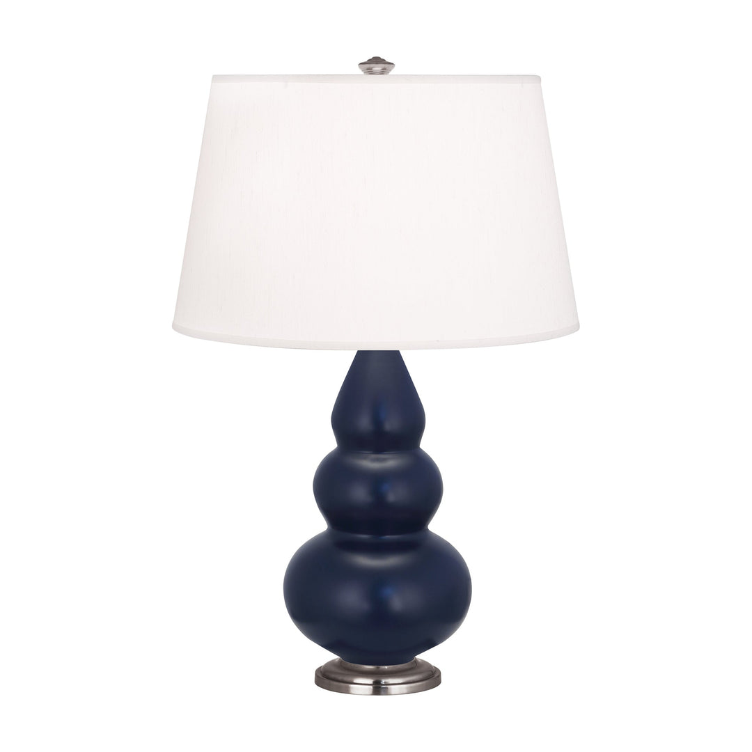 Matte Midnight Blue Small Triple Gourd Accent Lamp-Style Number MMB32