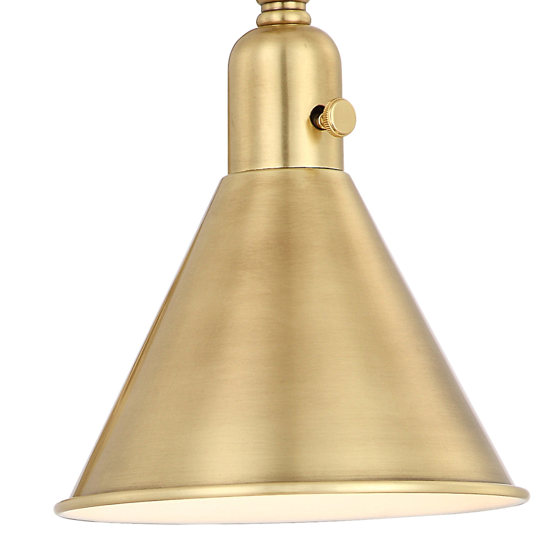 Crystorama Morgan 1 Light Aged Brass Task Sconce