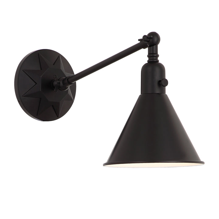 Crystorama Morgan 1 Light Aged Brass Task Sconce