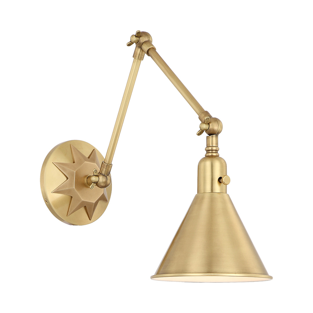 Crystorama Morgan 1 Light Aged Brass Task Sconce