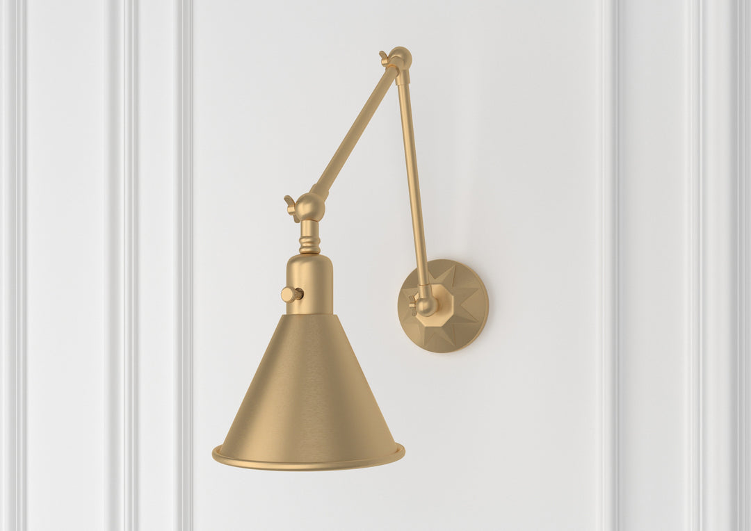 Crystorama Morgan 1 Light Aged Brass Task Sconce