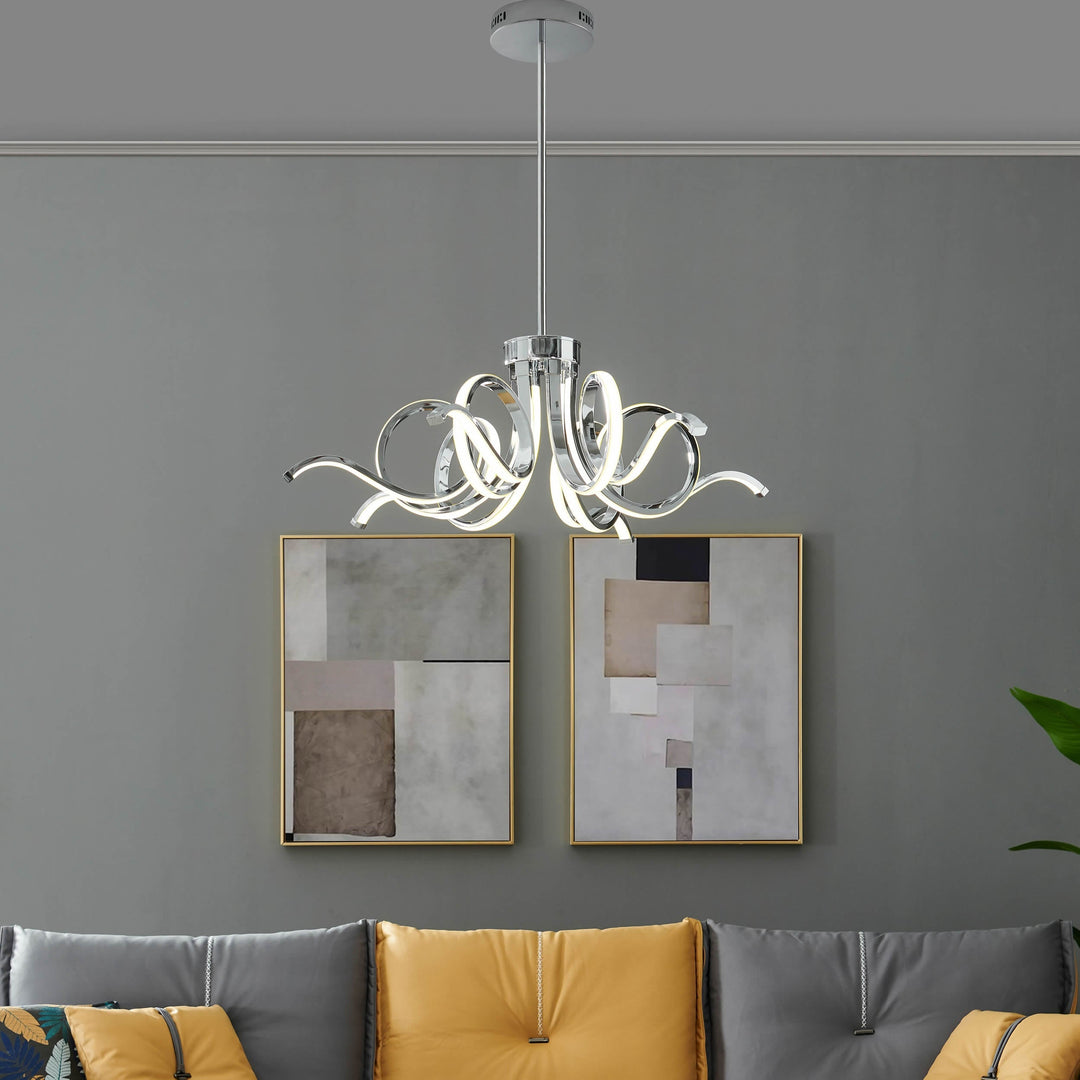 Magnolia LED Adjustable Chandelier // Chrome