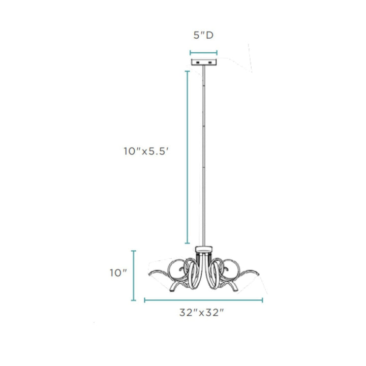 Magnolia LED Adjustable Chandelier // Sandy Gold