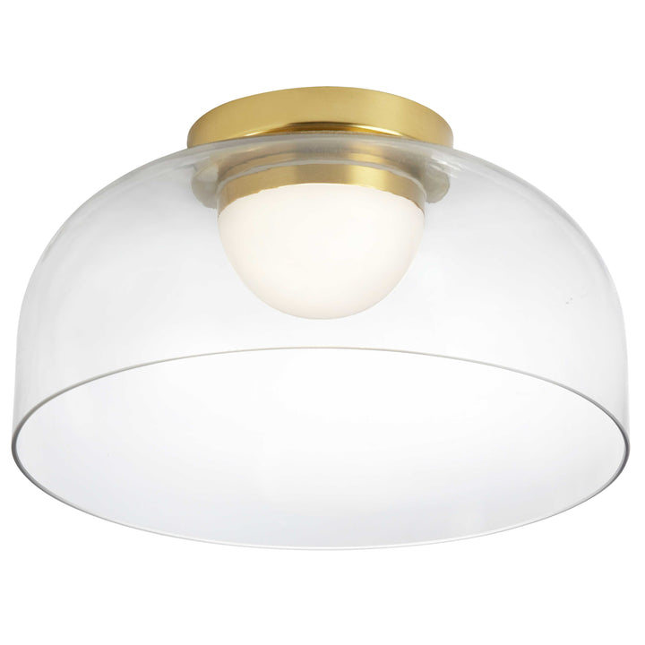 Dainolite 10W LED Nadine Flush Mount Aged Brass w/ Clear Glass