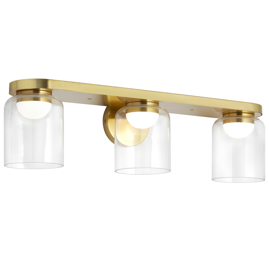 Dainolite 10W LED Nadine Vanity Aged Brass w/ Clear Glass