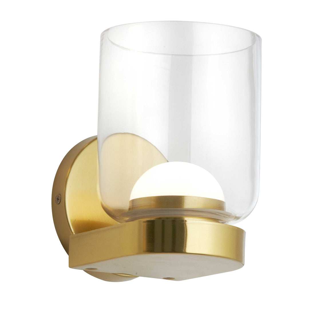 Dainolite 10W LED Nadine Wall Sconce Aged Brass w/ Clear Glass