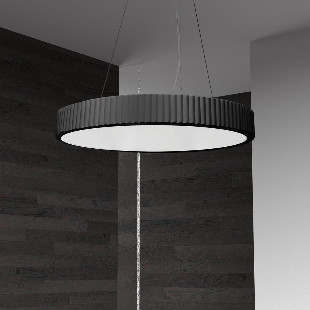 Dainolite 42W LED Pendant, Matte Black with White Acrylic Diffuser