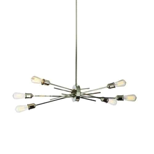 Dainolite 6 Light Incandescent Horizontal Pendant Aged Brass